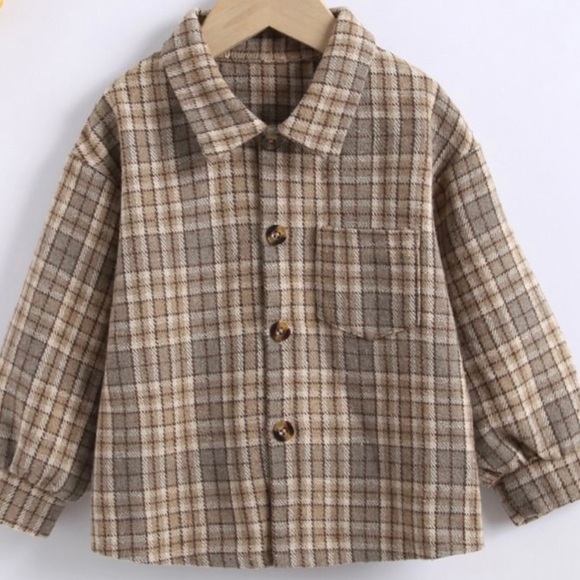 Other - KIDS GIRLS BEIGE FALL AUTUMN PLAID FLANNEL